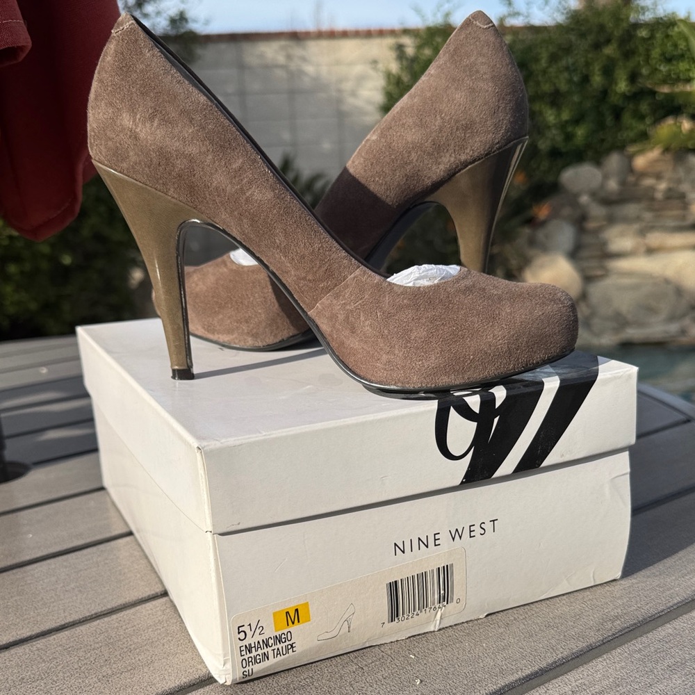 Nine West Brown Suede Heels